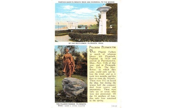 Massachusetts Portico over Plymouth Rock & Memorial to the Women of the MayFl...