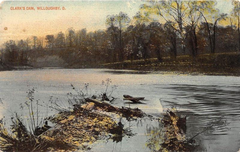 B99/ Willoughby Ohio Postcard c1910 Clark's Dam River