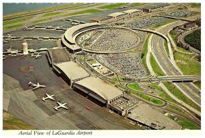 Aerial View La Guardia Airport from the West Airport Postcard 1977