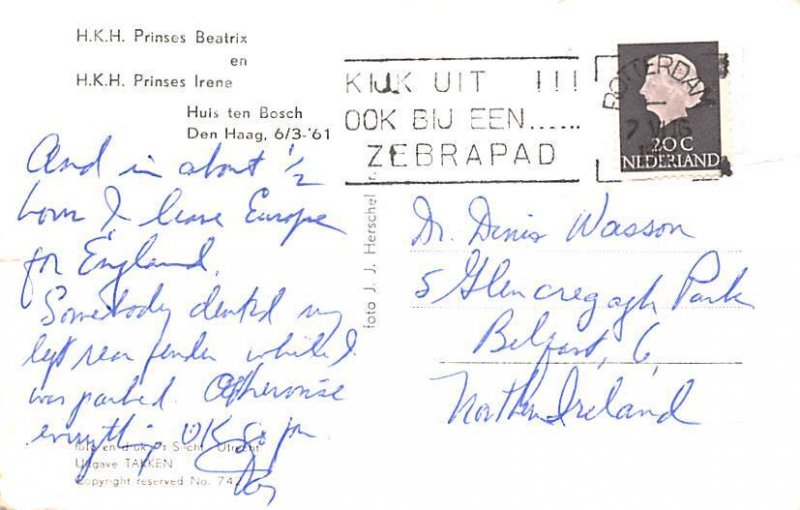 HKH Prinses Irene, Beatrix Holland Postal Used Unknown 