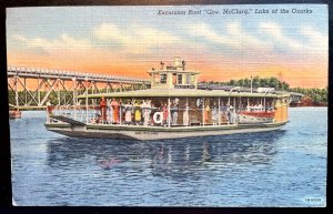 Vintage Postcard 1941 Boat, Governor McClung, Lake of Ozarks, Missouri (MO)