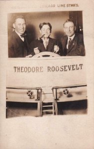 RPPC: MI & Chicago Steamer Lines Theodore Roosevelt, Mint (PC830)