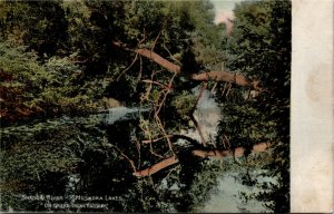 Postcard ON Muskoka Lakes Shadow River on Grand Trunk Railway 1908 K31