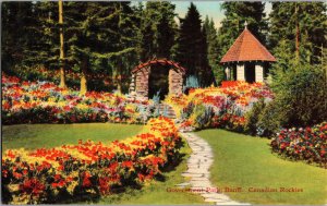 Government Park Banff Canadian Rockies Vintage Postcard Gardens Nature Floral