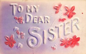 To my dear sister Writing on back 