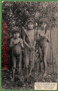 ah2819 -  BRAZIL - VINTAGE POSTCARD Postal Antigua - Rio Grande - Indios ETHNIC