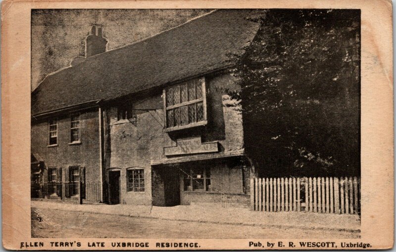 REAL PHOTO RPPC POSTCARD: ENGLISH ACTRESS MISS ELLEN TERRY RESIDENCE  