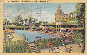 Florida Miami Beach Everglades Cabana Club And Pool 1949