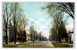 Tompkins Street View Cortland New York NY UNP DB Postcard M19