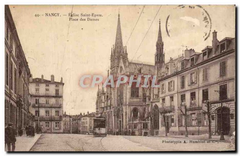 Old Postcard Nancy Eglise Saint Epvre Ladies of Tramway Place