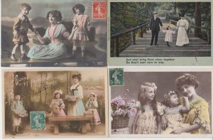 PARENTS & CHILDREN GLAMOUR 38 REAL PHOTO Vintage Postcards pre-1940 (L2974)