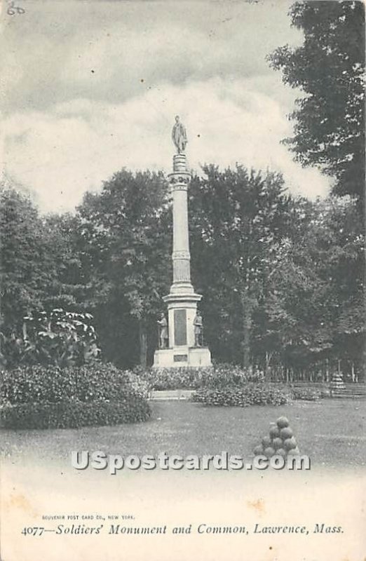 Soldiers' Monument & Common - Lawrence, Massachusetts MA