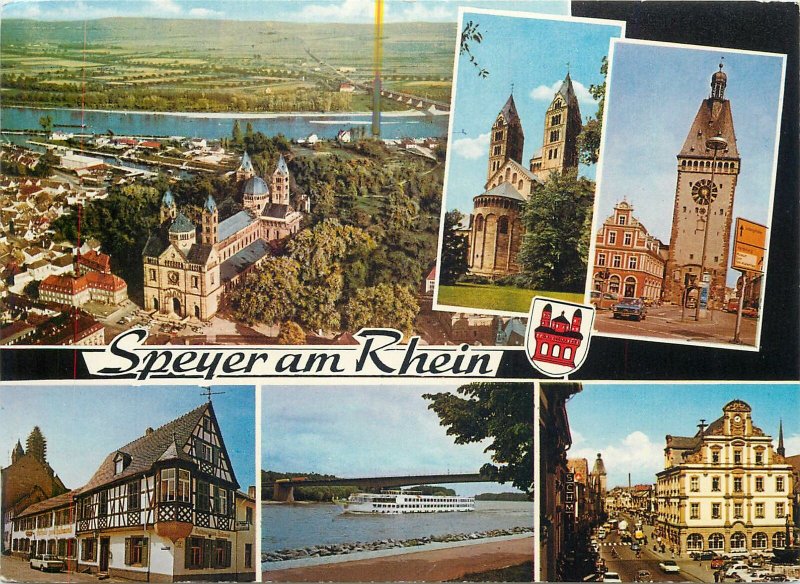 Germany Postcard Speyer am Rhein different aspects crest