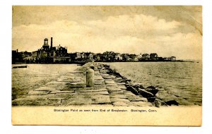 CT - Stonington. Stonington Point from End of Breakwater (creases, stain)