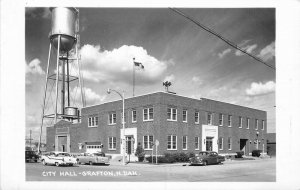 Automobiles City Hall Grafton North Dakota 1959 RPPC Photo Postcard 20-7877