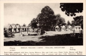 Postcard Canada Ontario Chippawa - Indian Village Cabins Niagara Boulevard