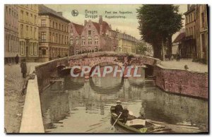 Bruges Old Postcard Pont Des Augustins