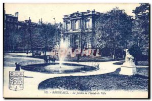 Bordeaux - The Garden of & # 39hotel City - Old Postcard