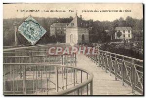 Old Postcard En Morvan Settons Lake Vue Generale constructions of & # 39Etat