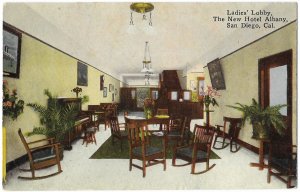 Ladies Lobby The New Hotel Albany San Diego California 1912