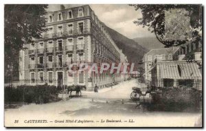 Old Postcard Cayterets Grand Hotel d & # 39Angleterre Boulevard