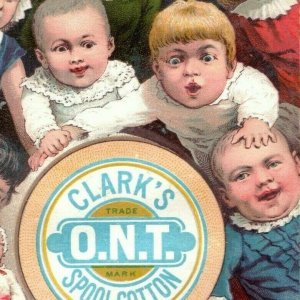 1880s Clark's Mile-End Spool Cotton Adorable Group Of Babies Fab! P206