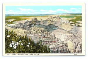 Dante's Delight Bad Lands So. Dak. South Dakota Scenic Postcard