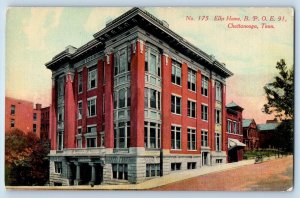 Chattanooga Tennessee TN Postcard Elk's Home B.P.O.E. Building Exterior c1910's