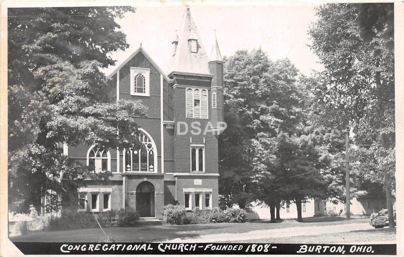 Ohio Postcard Real Photo RPPC c1950 BURTON Congregational Church