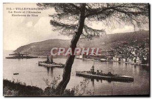 Old Postcard Villefranche La Rade and L & # 39Escadre Charter