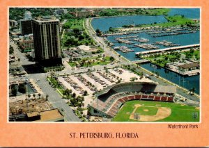 Florida St Petersburg Aerial View Showing Waterfront Park Al Lang Stadium Yac...