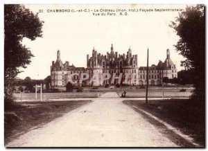 Chambord - View Park - North Facade Old Postcard