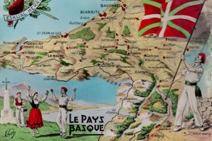 Le Pays Basque Flag Map Fashion Cartes French Postcard