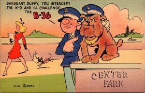 Humour Woman Walking Dog Sargeant Duffy You Intercept The K-9 and I'll C...