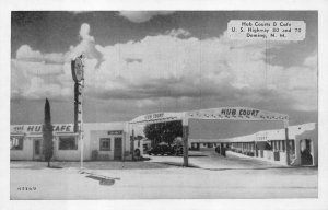 HUB COURTS & CAFE U.S. HIGHWAY 80 & 70 DEMING NEW MEXICO DEXTER PRESS POSTCARD