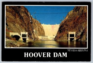 Hoover Dam, Colorado River, Arizona, Nevada, 1988 Chrome Postcard