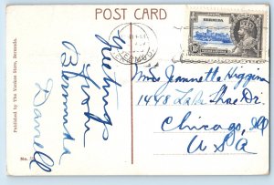 Bermuda Postcard A Tropical Garden and Building at Background c1910 Posted