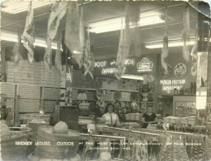 Mickey Mouse Curios Mexico Border RPPC Postcard