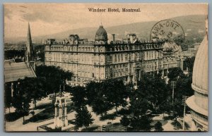 Postcard Montreal Canada c1908 Windsor Hotel CDS Cancels Ottawa Kingston Ontario