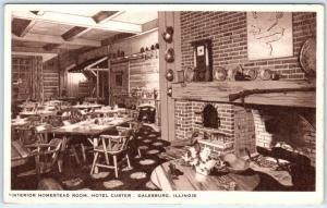 GALESBURG, Illinois  IL    HOTEL CUSTER  Interior Homestead Room   Postcard