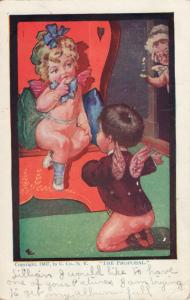 VALENTINE   CUPID  THE PROPOSAL  1908 postcard 539