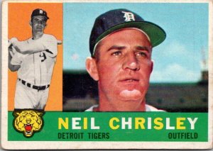 1960 Topps Baseball Card Neil Chrisley Detroit Tigers sk10551