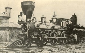 Postcard  RPPC View of Engine used on Grant's Military Railroad in Civil War/