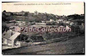 Old Postcard Neauphle Le Chateau the gutter