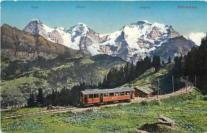 Switzerland, Murren Bahn Railway, Cable Car, Mountains, Kunstverlag, No. 3083