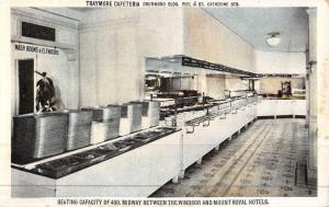 Montreal Canada Traymore Cafeteria Interior Antique Postcard K45568