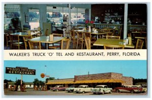 c1950's Walker's Truck O Tel & Restaurant Multiview Cars Perry Florida Postcard