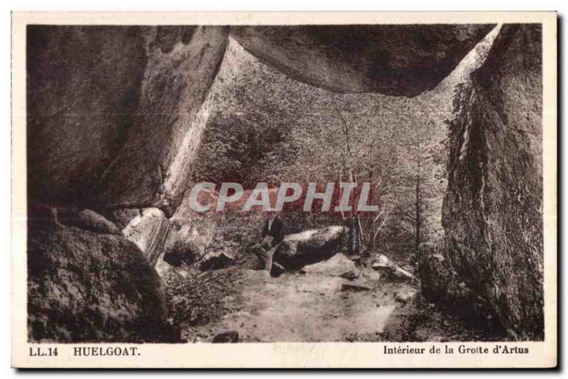 Old Postcard Huelgoat Interior of Groite of Artus