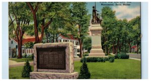 1944 World War and Civil War Monument Saco Maine ME Posted Vintage Postcard