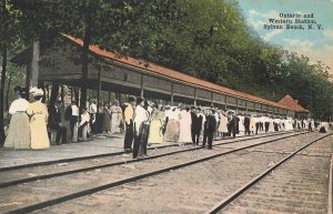 Sylvan Beach NY Ontario & Western Railroad Station. Postcard